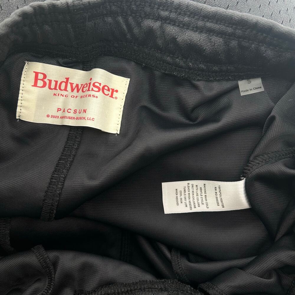 NWT Men's Pacsun x Budweiser Black Mesh Athletic Shorts Horse sz S x 8.5" Inseam - Picture 3 of 10
